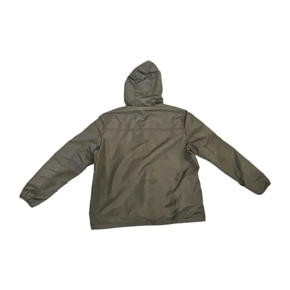 Levi's Army Green Water Resistant Hooded Rain Jacket Mens Sz Large Hunting